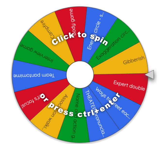 Wheel of games for using drama with young learners