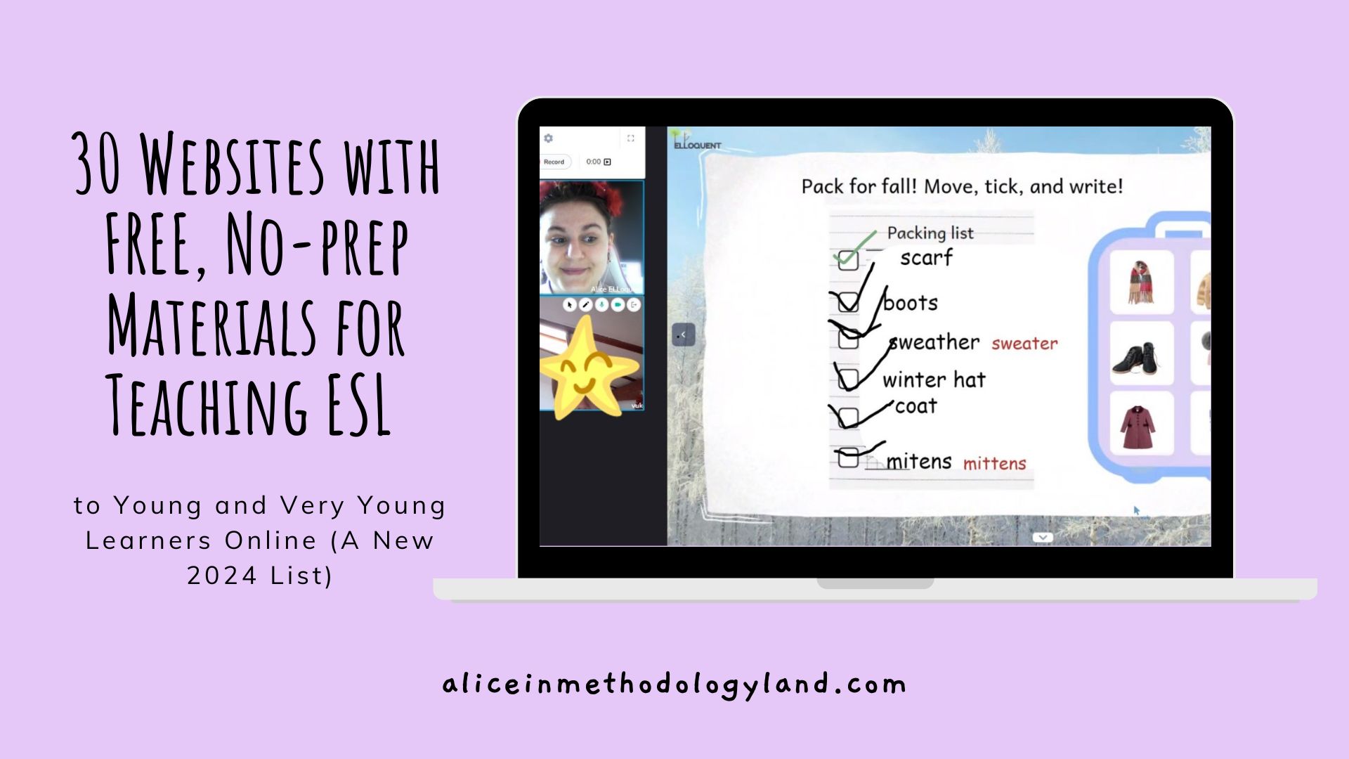 30 Websites with FREE, No-prep Materials for Teaching ESL to Young and Very Young Learners Online (A New 2024 List)